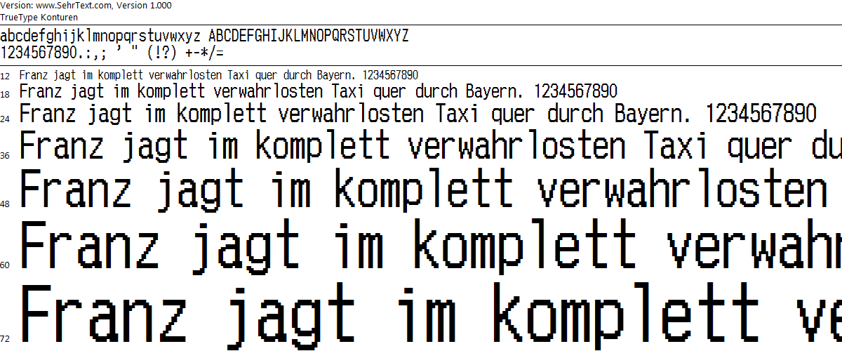 Die gebräuchlichste Kassenbon-Schriftart von Registrierkassen